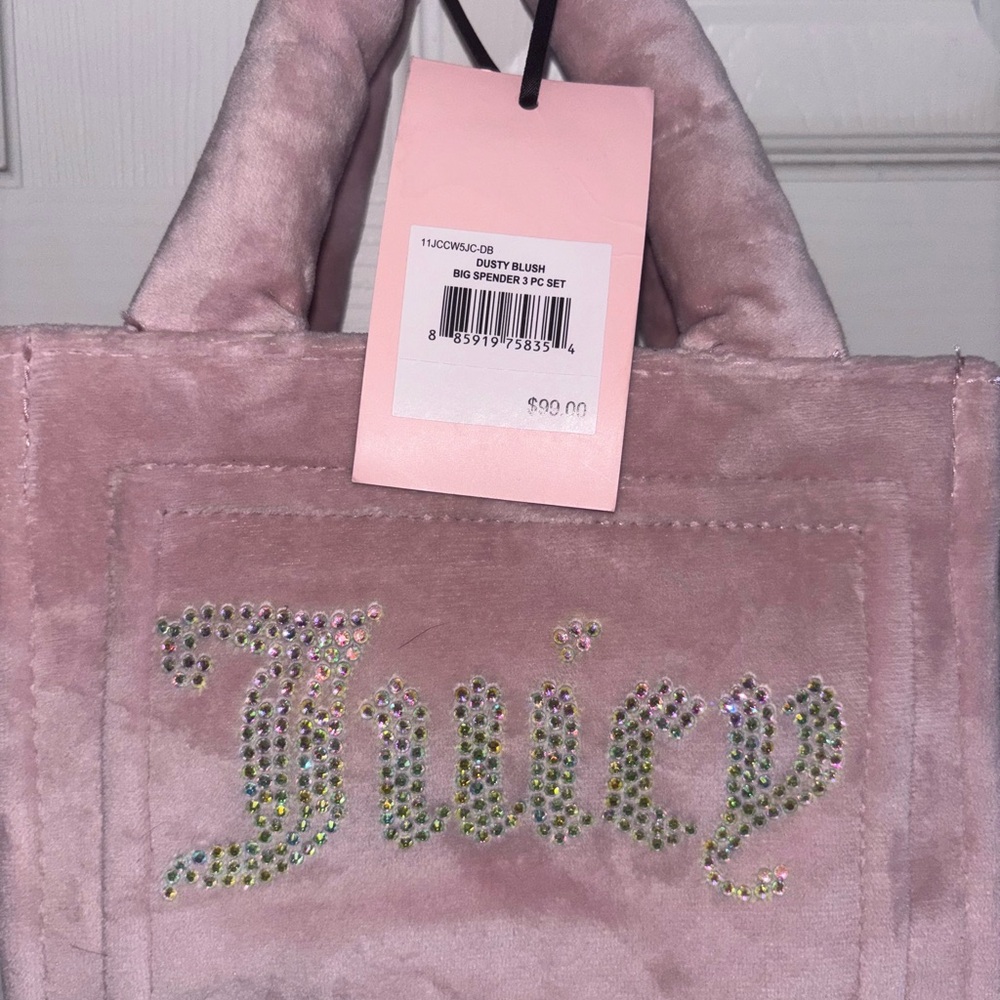 Juicy Couture Pink Velvet Tote Bag
